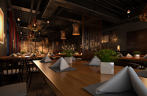 吴忠简约大气中式风格餐厅设计装修效果图