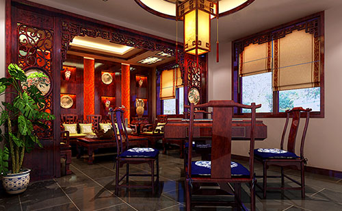 吴忠古典中式风格茶楼包间设计装修效果图